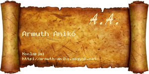 Armuth Anikó névjegykártya